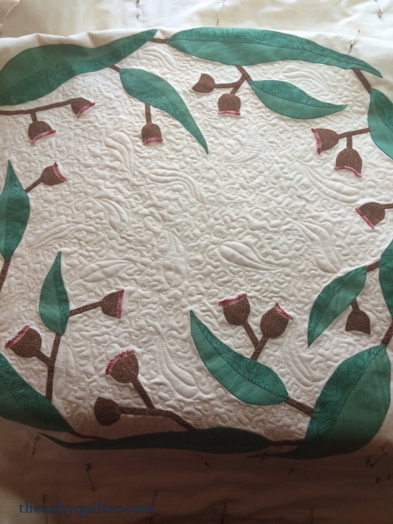 The Salty Quilter - I still Call Australia Home - Gum leaf quilting
