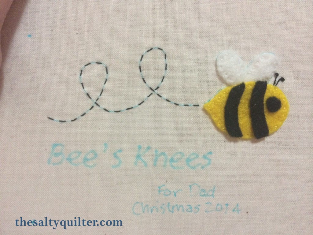 The Salty Quilter - Bee's Knees - label stitchery