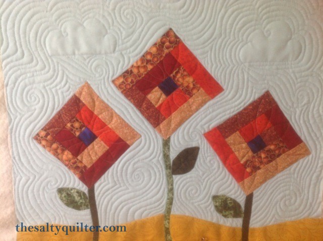 The Salty Quliter - Fall Flowers - Sky quilting