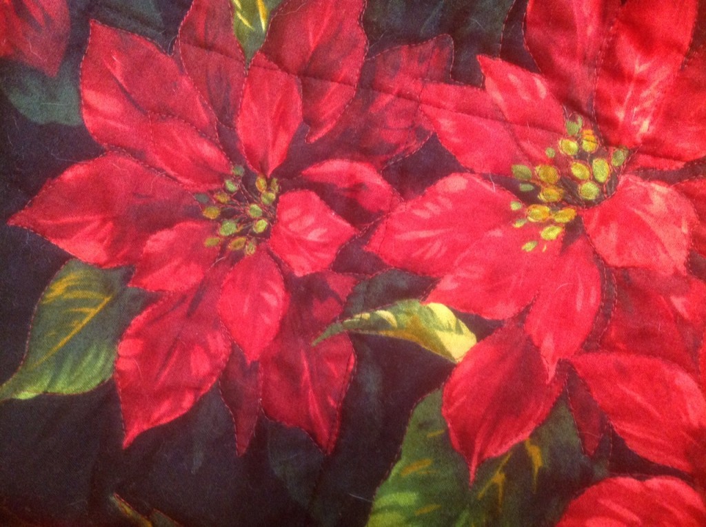 The Salty Quilter - Poinsettia Quilt - Quilting from back