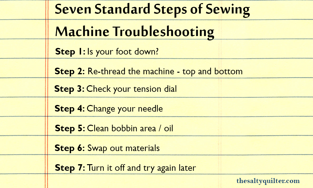 Seven Steps of Sewing Machine Troubleshooting