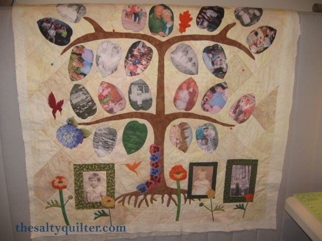 The Salty Quilter - Tree of Life - leaves applique in progress