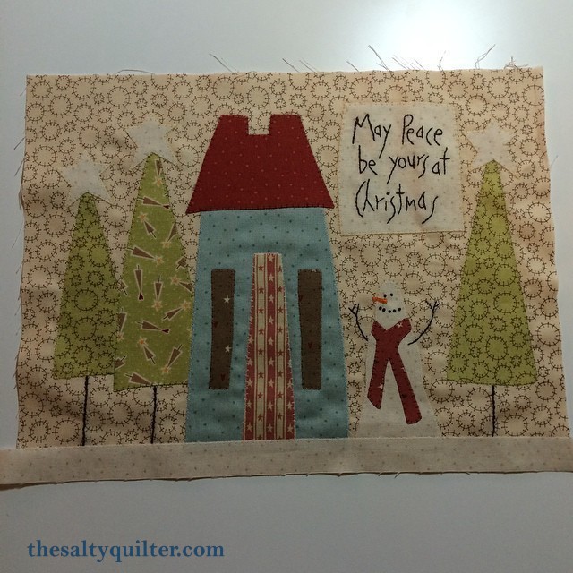 The Salty Quilter - Home for the Holidays - centre after machine applique