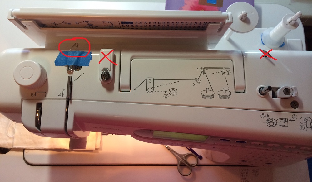 Invisible Thread - modified path on sewing machine.
