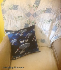 The Salty Quilter - Boldly Go Pillow - Front