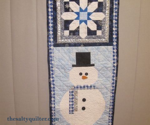 The Salty Quilter - Snowman Door Hanger - Finished